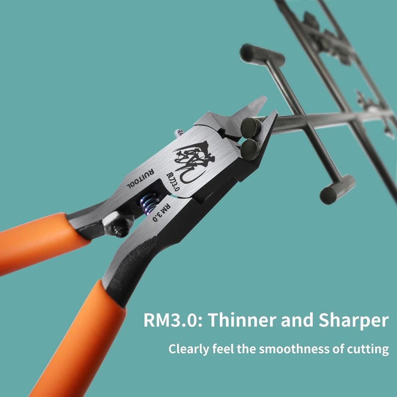RUITOOL Model Nippers, Model Tools for Advancers to Repair and Fix Plastic Models, Ultra-thin Single Blade Model Nipper, Non-slip Grip 4.7 Inch Sprue Cutter for Plastic Model Building - Image 4